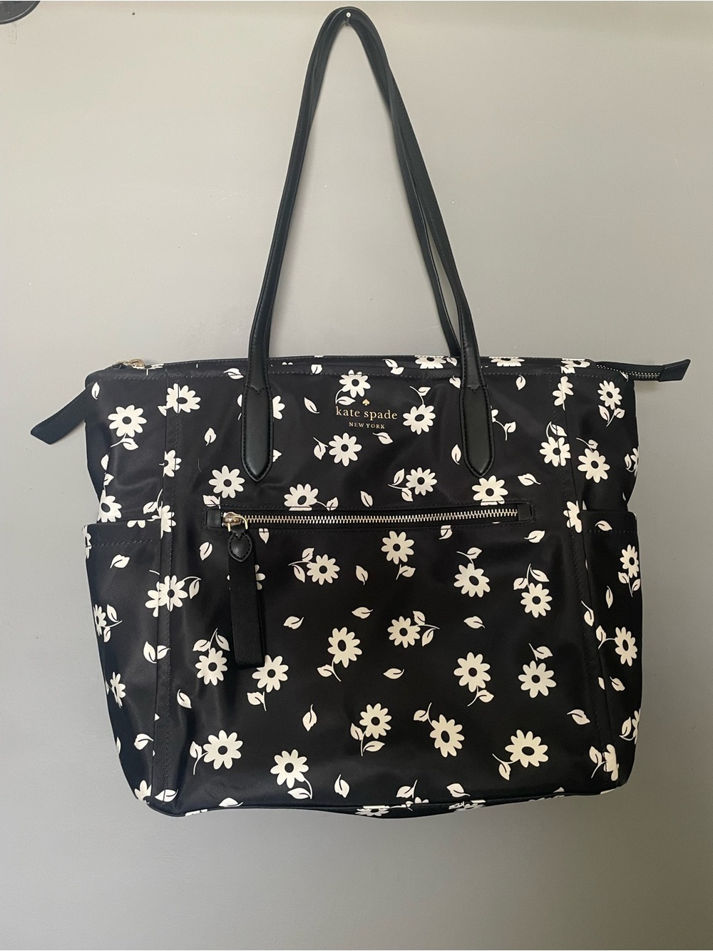 Kate Spade Black Floral Daisy Tote